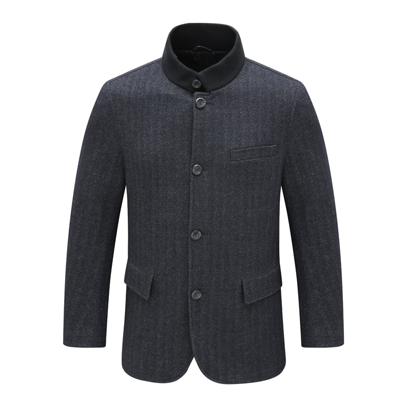 SF213路秋冬男式毛呢大衣 羊毛直排扣保暖防风外套时尚都市