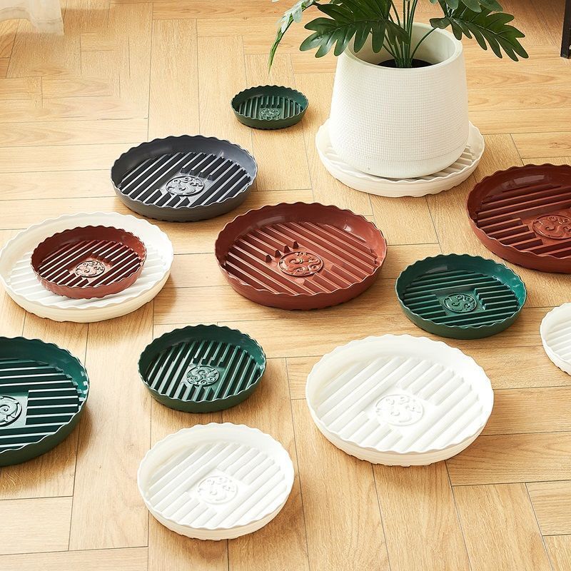 通风透气加厚树脂花盆托盘家用招财底座耐用垫盆栽绿植接水盘