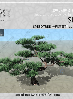 speedtree松树模型源文件spm 迎客松模型教程视频松树制作