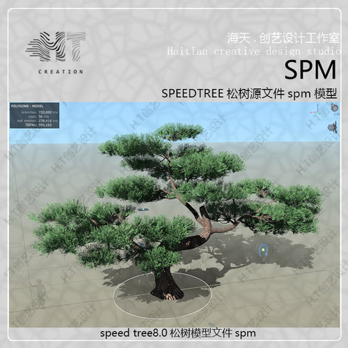 speedtree松树模型源文件spm 迎客松模型教程视频松树制作