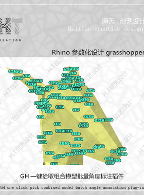 犀牛GH插件平面对称文本角度标注批量内角和外切角度标注V3.0版本