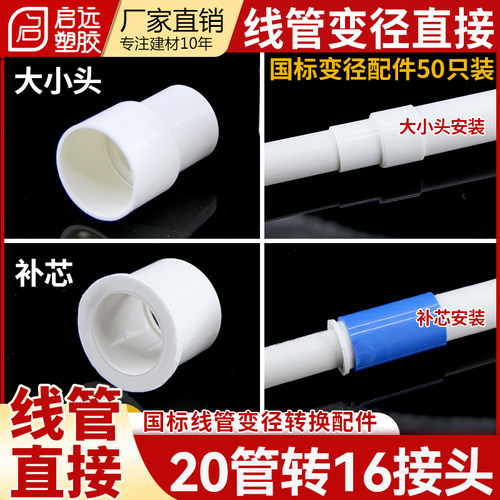pvc变径接头变径直接20转16