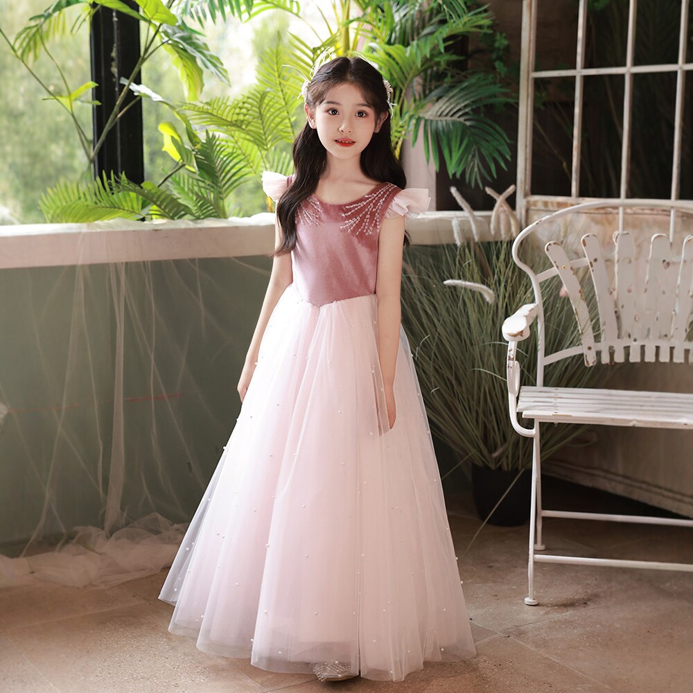 儿童礼服公主裙高端小众奢华主持人女童中大童生日钢琴提琴演出服