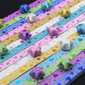 彩色闪粉星星爱心折纸儿童手工纸DIY制作材料加厚星星折纸多色