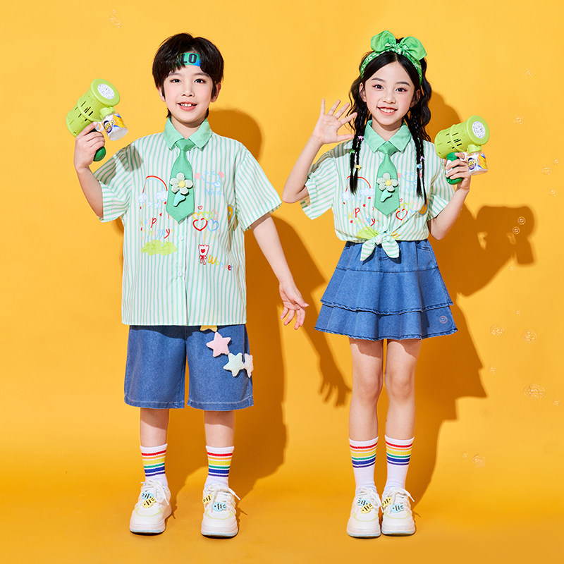 文艺小学专拍 六一儿童演出服小学生运动会啦啦操班服合唱服