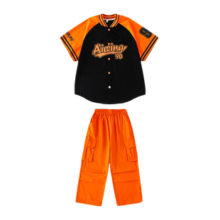 儿童街舞套装hiphop潮服男童嘻哈外套演出服炸街爵士走秀潮牌春夏