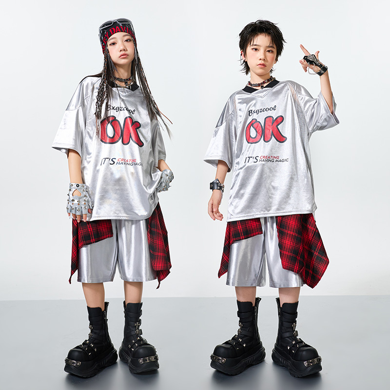 儿童街舞潮服演出服男童潮牌套装hiphop童装少儿嘻哈爵士舞架子鼓