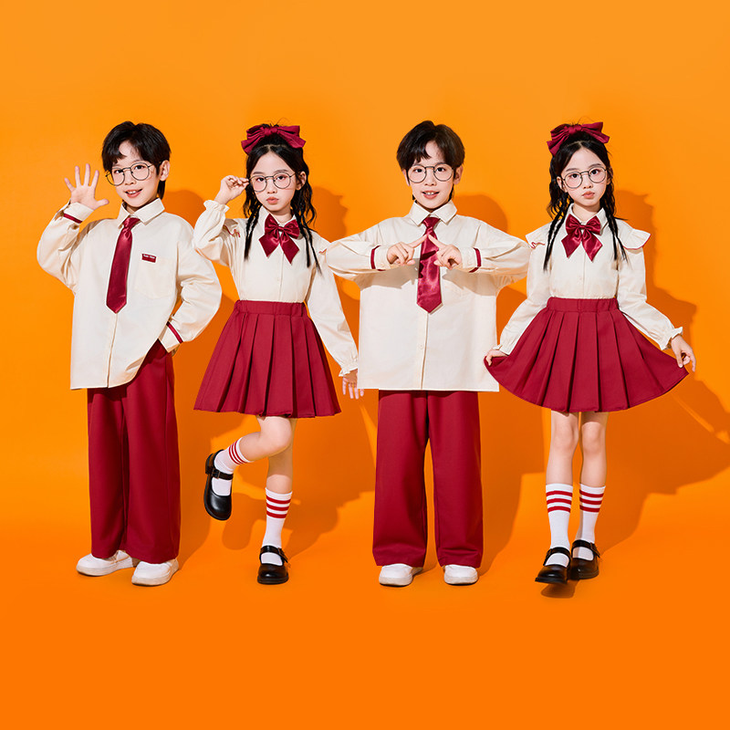 儿童演出服小学生运动会开幕式学院风啦啦操红色表演服幼儿园班服,童装/婴儿装/亲子装,儿童演出服,淘宝优惠券,粉丝福利购,淘宝优惠卷