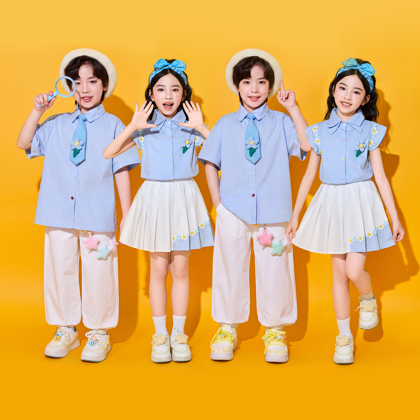 儿童演出服小学生运动会学院风啦啦操合唱服朗诵表演服幼儿园班服