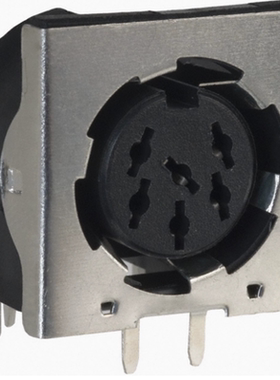 5212045-1 圆形连接器6POS插座母插口焊接锡通孔直角