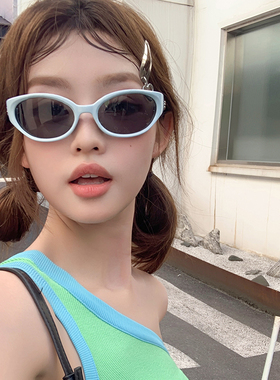 2024新款蓝色骑行眼镜女