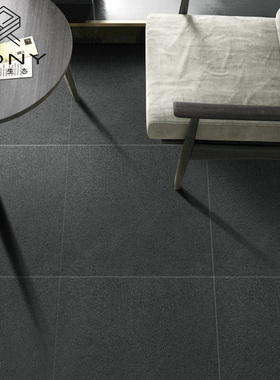 轻奢灰黑色通体水磨石地砖600600客餐厅颗粒仿古砖卫生间瓷砖墙砖