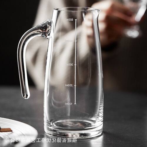 分醒水晶玻璃酒器杯酒壶酒杯刻度白酒套装小号公道酒壶毫升带家用
