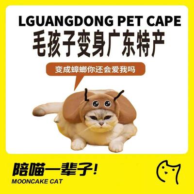 噗扑原创蟑螂宠物头套披风