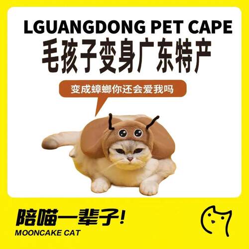 噗扑原创蟑螂宠物头套披风