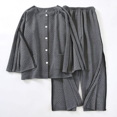 空气棉护理服男款术后恢复瘫痪卧床理疗针灸老人护理两侧全开