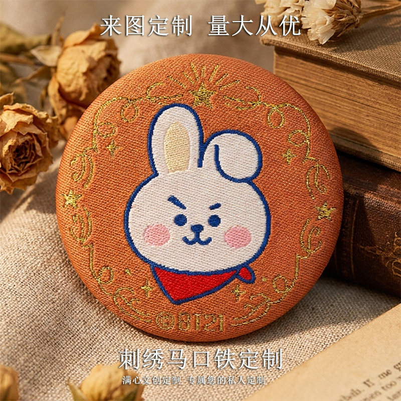 来图定制包布吧唧徽章胸针织唛刺绣马口铁DIY个性胸针来图定做图片