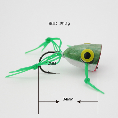 青蛙波扒飞蝇钩POPPER FROG 2# P21604