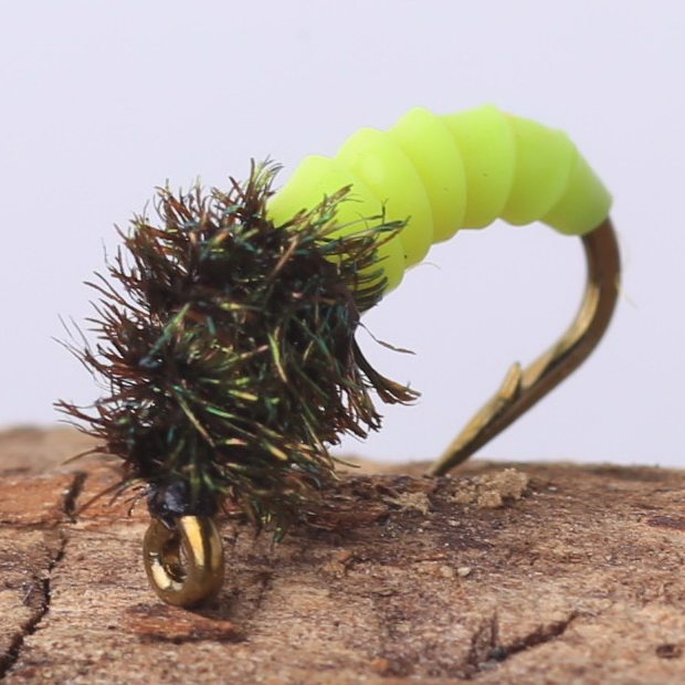 迈威石蚕蛾若虫钩幼虫飞蝇钩12#慕斯达钩子 mwb016