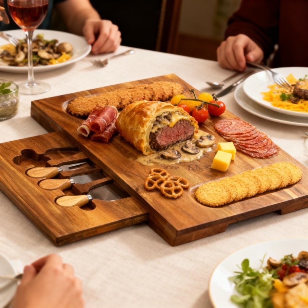 亲子烘焙带抽屉牛排刀切焗饭鸡排年糕户外聚餐餐具点心托盘蛋糕工