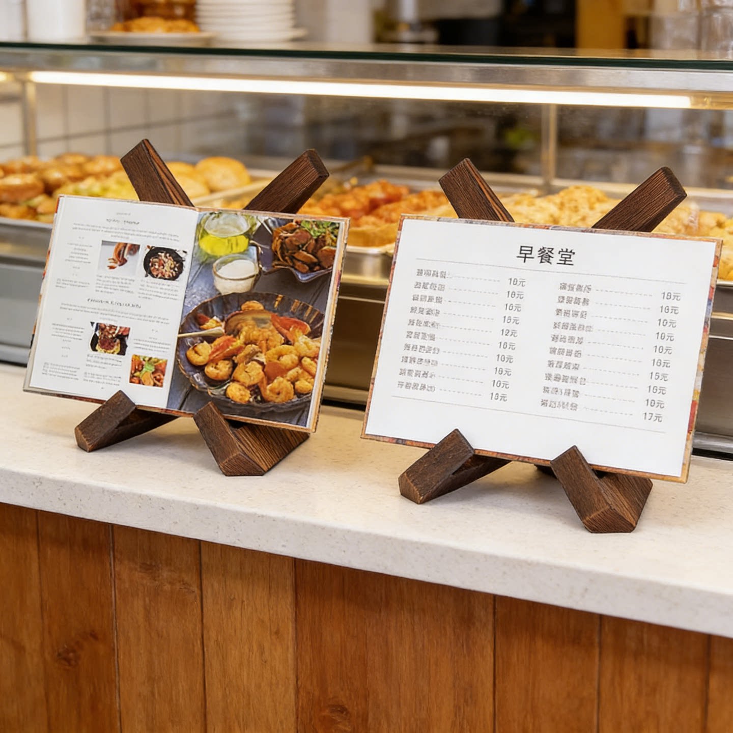 菜谱架绘本立式图书便携杂志茶饼琴木支架食ipad看书复古木制相册