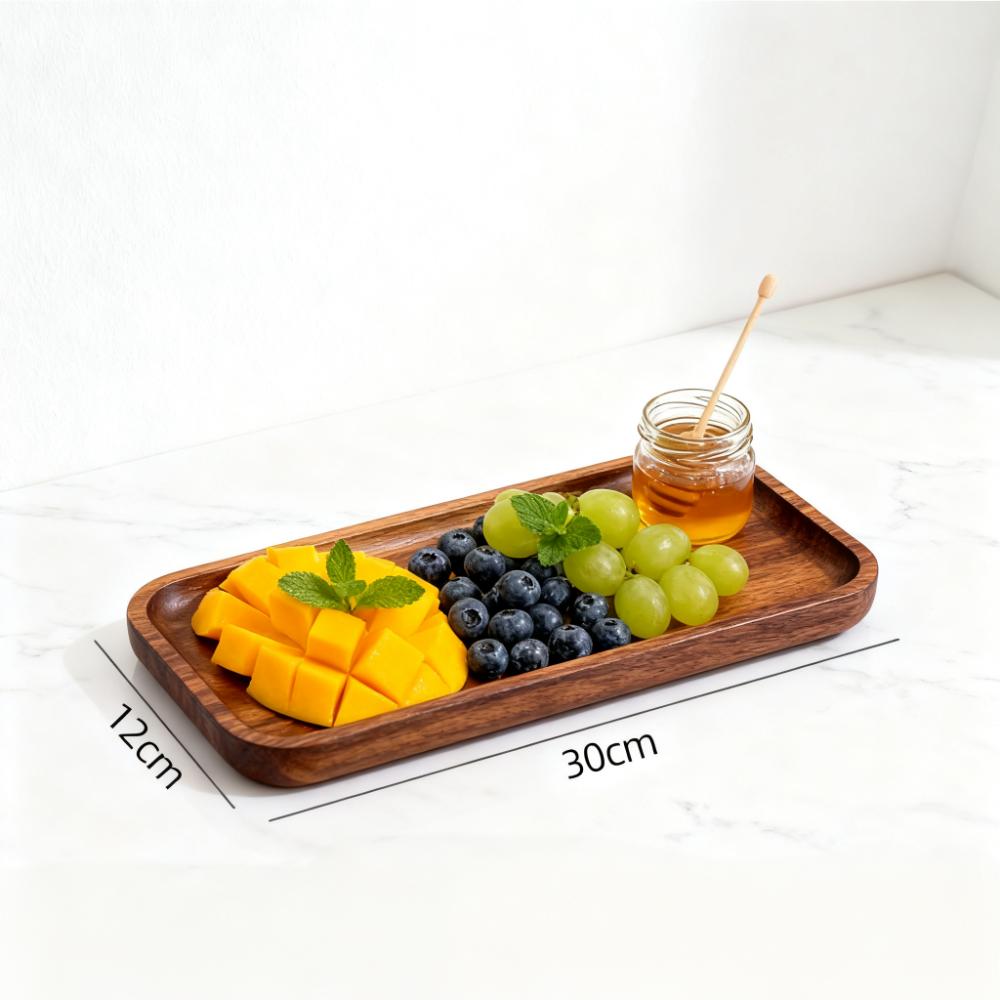 户外聚餐木质茶托盘面包茶杯西餐盘简约复古厨房点心盘早餐盘