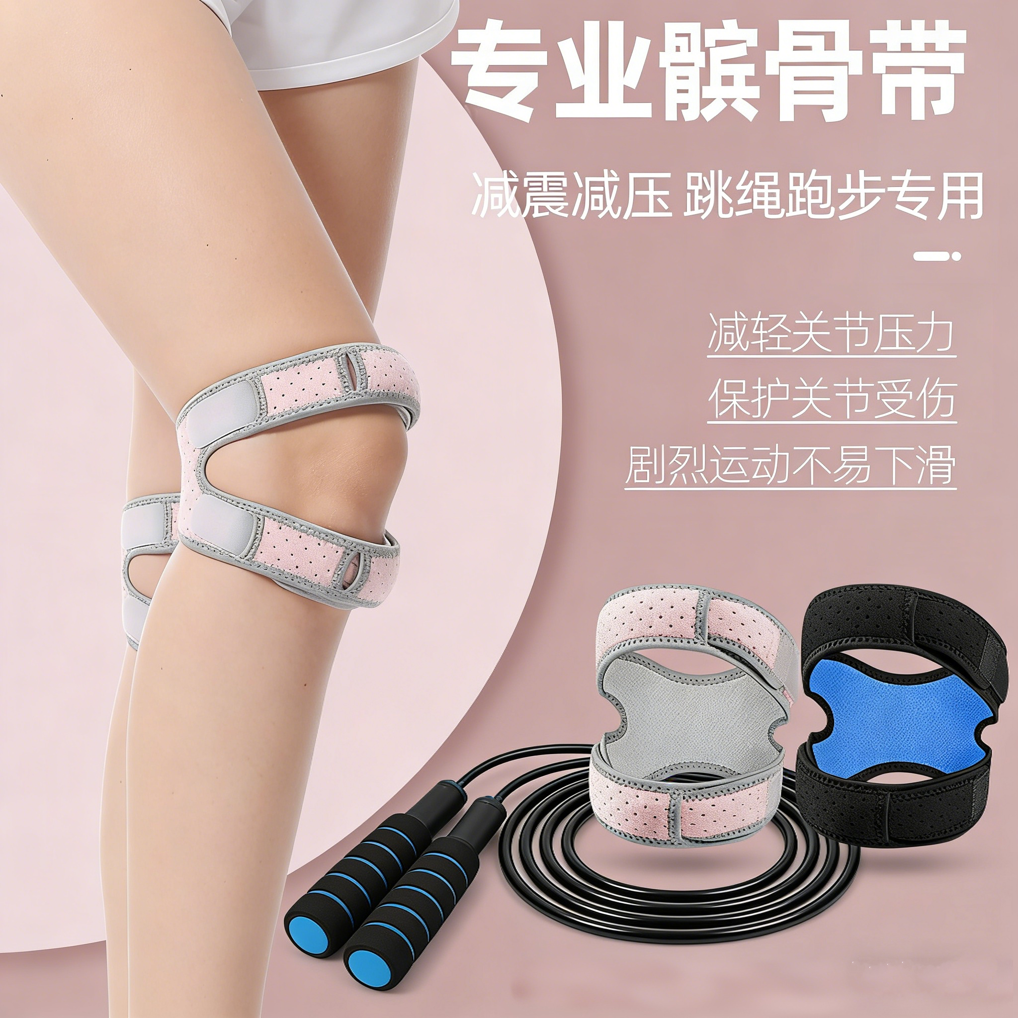 护膝带套盖保护套网球轻盈护髌骨带女性缓解羽毛球膝盖盖护套