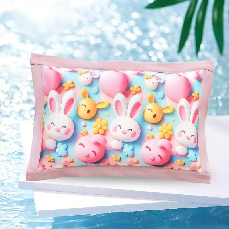 5D凉感丝卡通儿童枕套30x50夏季小宝宝冰丝枕头套40x60枕芯套