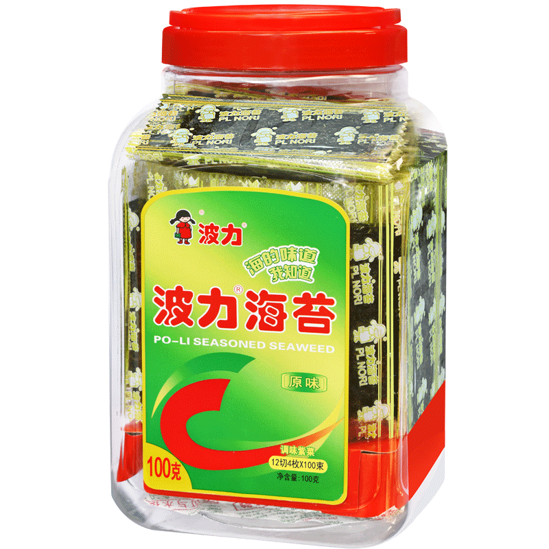 波力海苔原味桶装100g寿司紫菜即食海苔片大片儿童零食芝麻夹心脆怎么看?