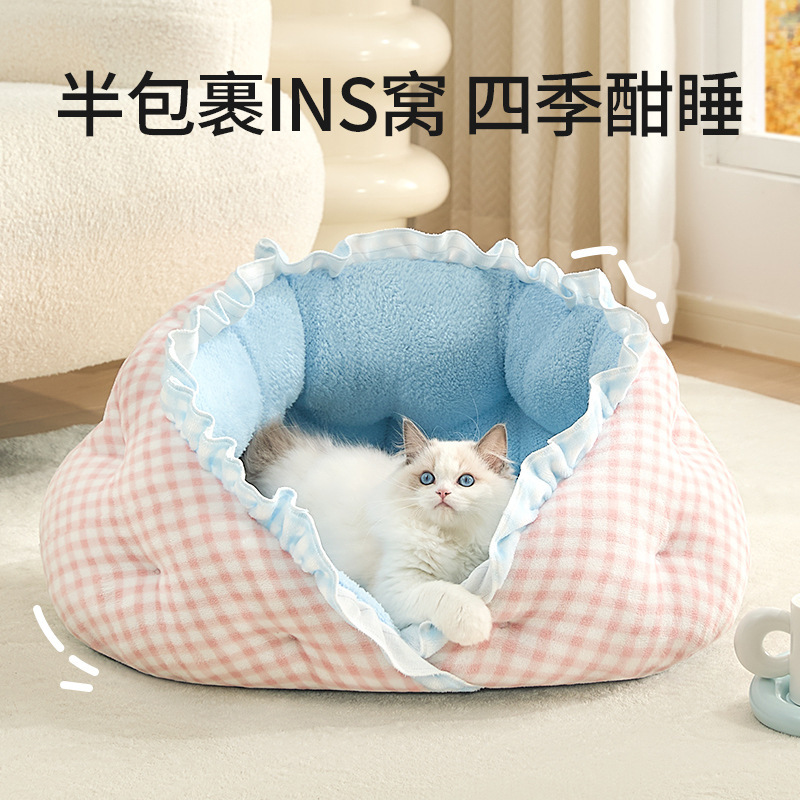 25新款猫咪睡觉用猫窝四季通用宠物窝狗垫沙发公主床猫床跨境