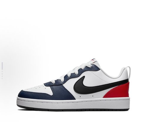 Nike Court Borough Low 2 皮革 低帮 儿童板鞋 白蓝红DO7446-101