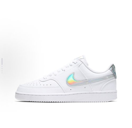 Nike Court Vision 1 Low 镭射休闲 低帮 板鞋 女款 白CW5596-100