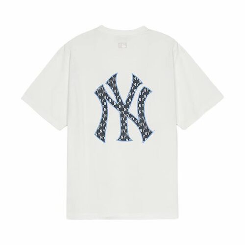 MLB MONOGRAM 透气后背大logo短袖圆领T恤 男女3ATSM0653-50IVS