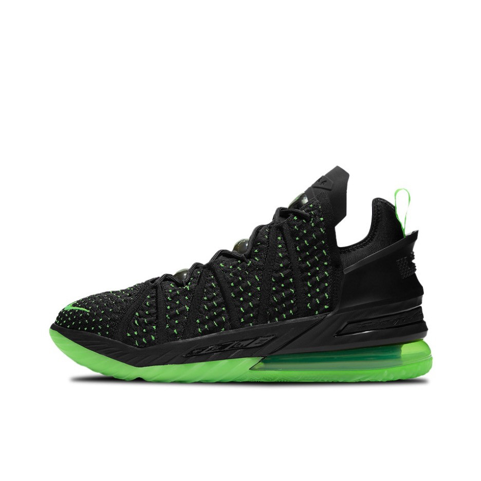Nike Lebron 18 圆头系带  篮球鞋 男款 黑绿白 国内版CQ9284-005