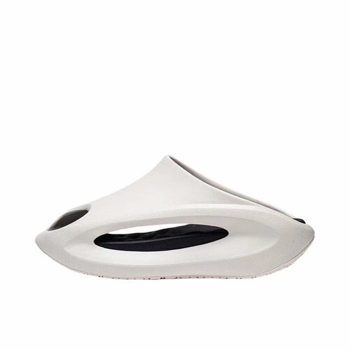 中国李宁 云游Slay 潮流百搭一字拖鞋 男女同款 白黑AZSV021-3