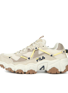 FILA/斐乐 猫爪1代厚底增高 合成革 老爹鞋 韩版米色1JM01248-926