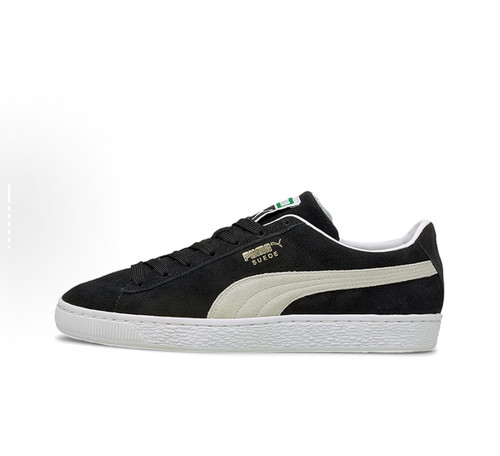 PUMA Suede Classic XXI 烫金logo  板鞋 男女同款 黑白374915-01