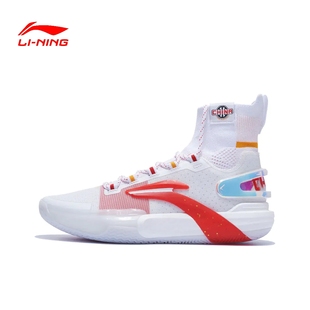 LiNing李宁 闪击9 防滑耐磨 高帮 篮球鞋 男款 白红ABAT013-5
