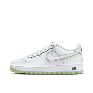 Nike Force Air 低帮 板鞋 圆头 儿童款 108 CT3839 白绿色