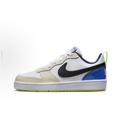 Nike Court Borough 2 皮革 防滑耐磨 低帮板鞋 白蓝绿FB1394-101