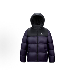 CAMEL骆驼 暖绒系列 骆驼火山泡芙羽绒服 男女款M13CR07089H紫/黑