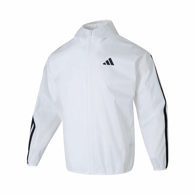 adidas Essential 舒适百搭运动条纹休闲夹克外套 男款JF3682