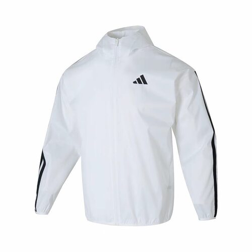 adidas Essential 舒适百搭运动条纹休闲夹克外套 男款JF3682