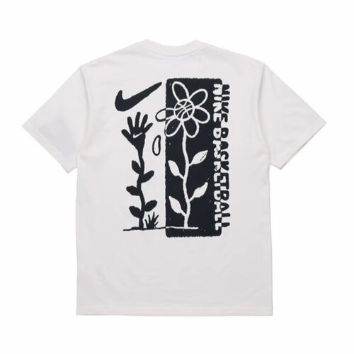 Nike 涂鸦篮球运动字母印花圆领短袖T恤 亚版 米白色DC1284-910