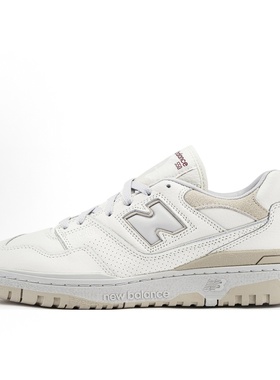 New Balance NB 550 皮革 耐磨 低帮  男女同款 白色BB550LN1