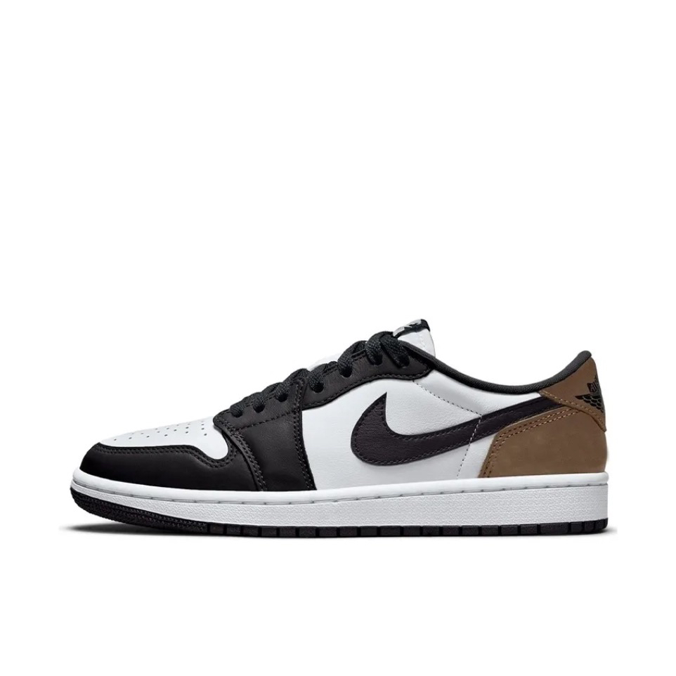 Jordan Air Jordan 1 Low皮革低帮 篮球鞋 男款 黑白棕CZ0790-102