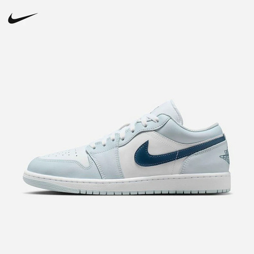 Nike耐克男鞋air Jordan 1 AJ1白蓝低帮复古运动鞋板鞋553558-400