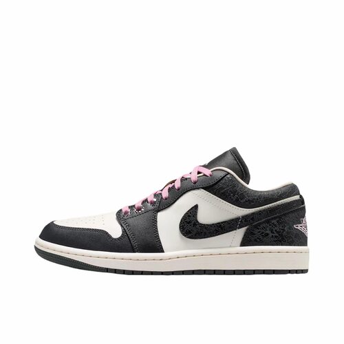 Jordan Air Jordan 1 板鞋 减震 低帮 女款 煤黑/帆白II0595-001