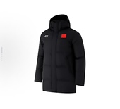 印花国旗连帽拉链 羽绒服 男女同款 LiNing李宁 黑色AYMU341