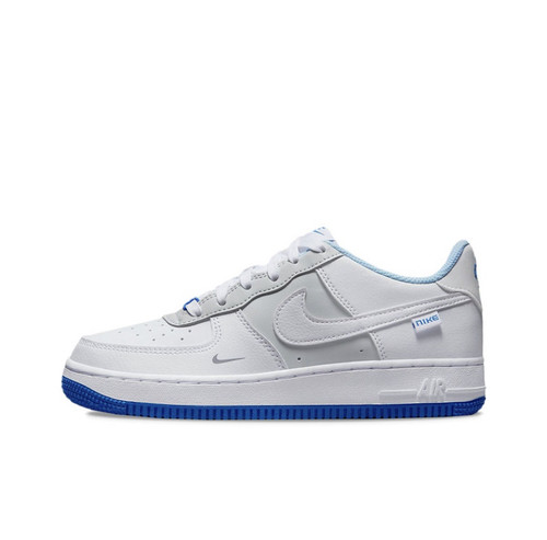 Nike Air Force 1 皮革防滑耐磨 低帮 儿童板鞋 白蓝色FB1844-111
